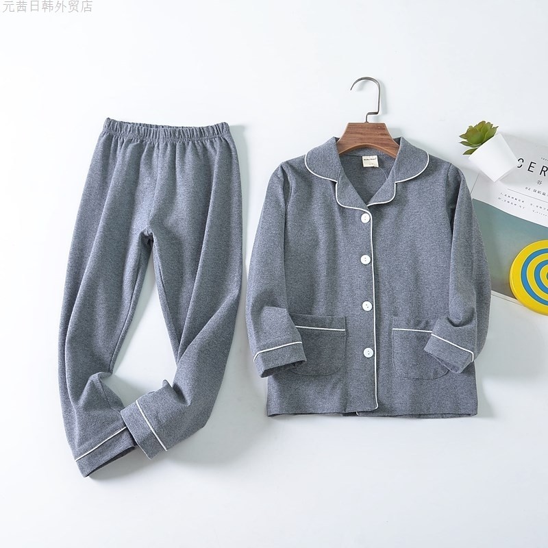 BBX出口韩国儿童睡衣女童春款全棉家居服男童中大童男孩长袖套装