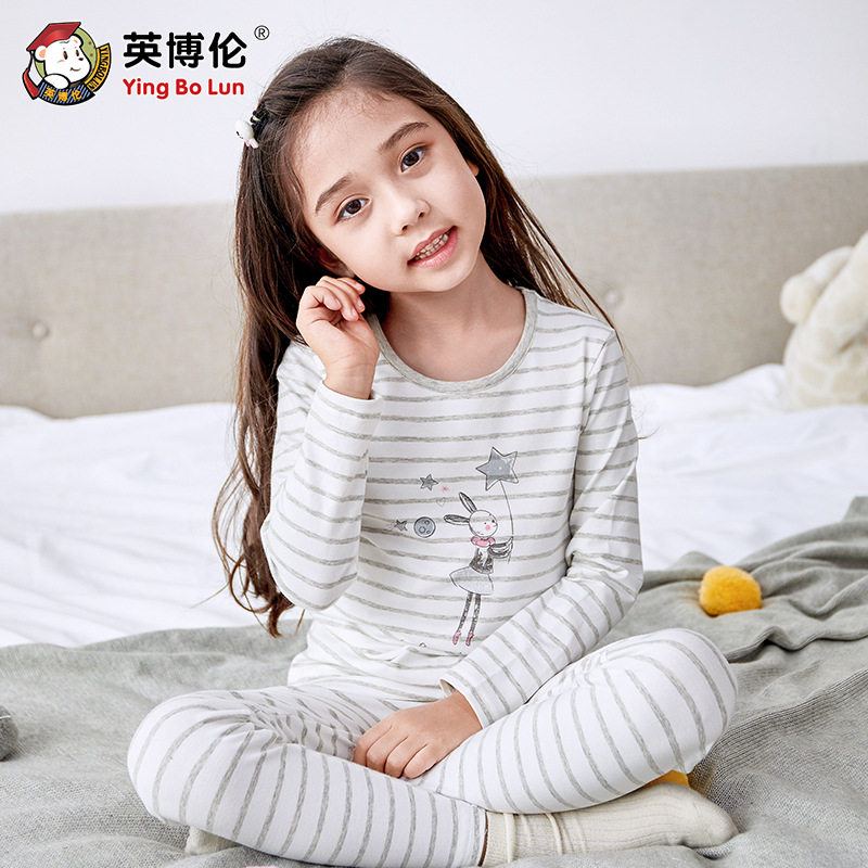 女孩秋衣秋裤儿童薄款睡衣