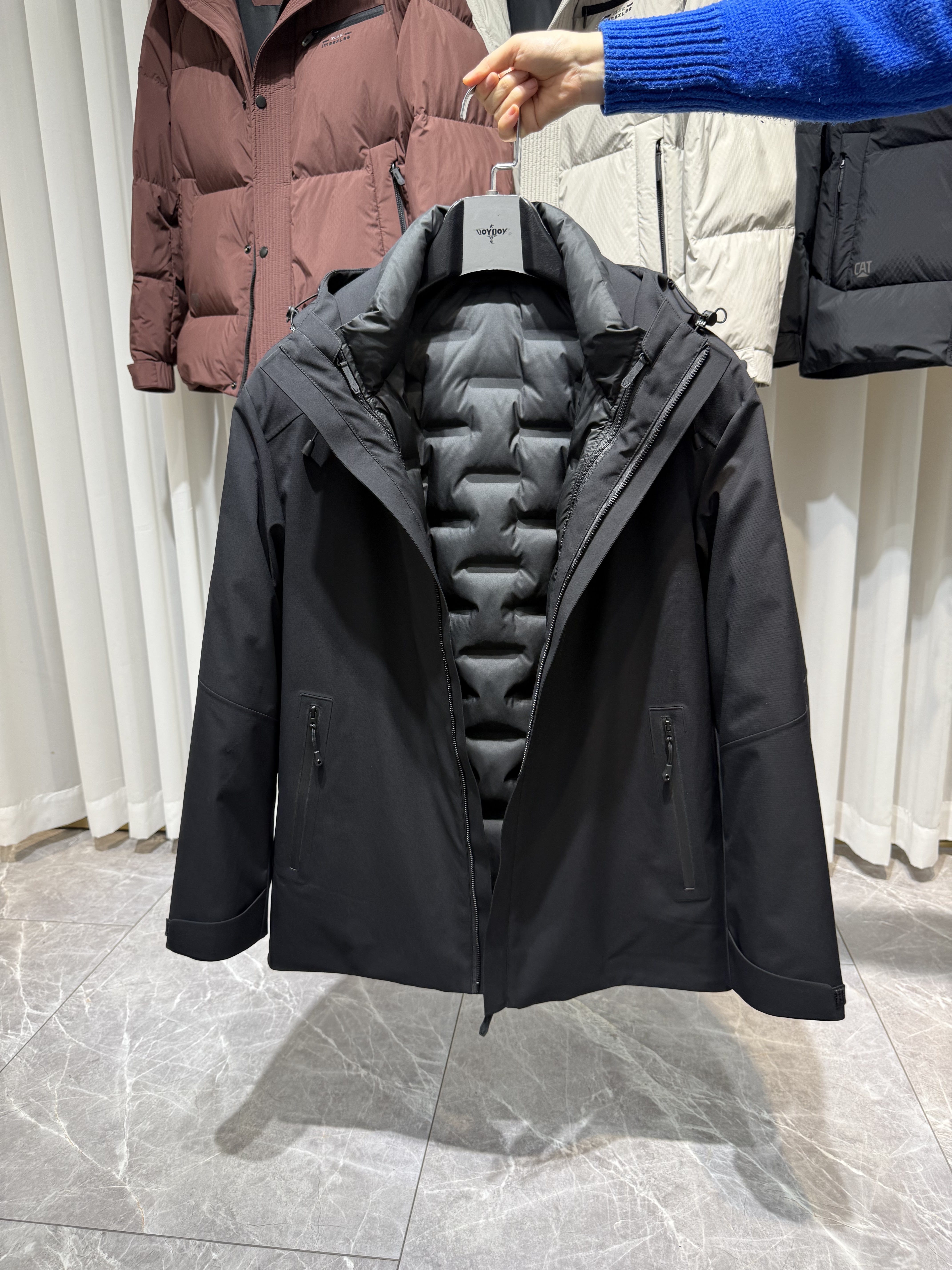 2026冬季新款羽绒服男款户外鹅绒一衣三穿连帽外套