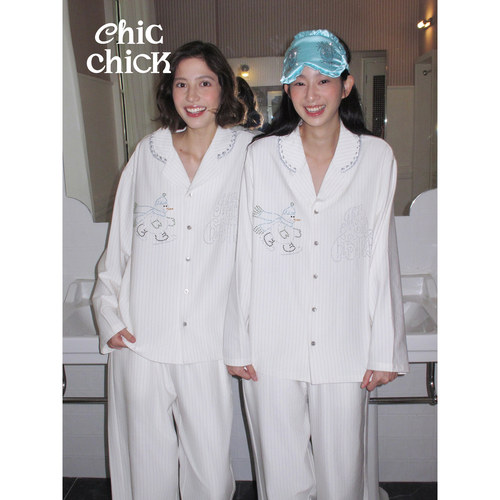 ChicChick雪人银色刺绣睡衣套装