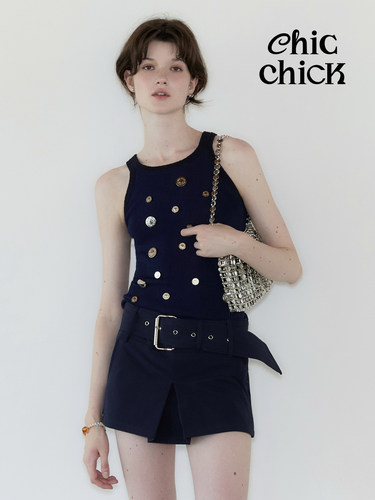 ChicChick藏蓝腰带裙裤