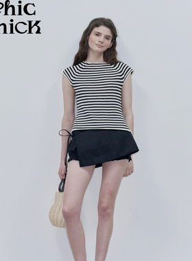 ChicChick时髦小鸡新品 法式复古黑色网纱波点暗纹围裙南瓜短裙裤