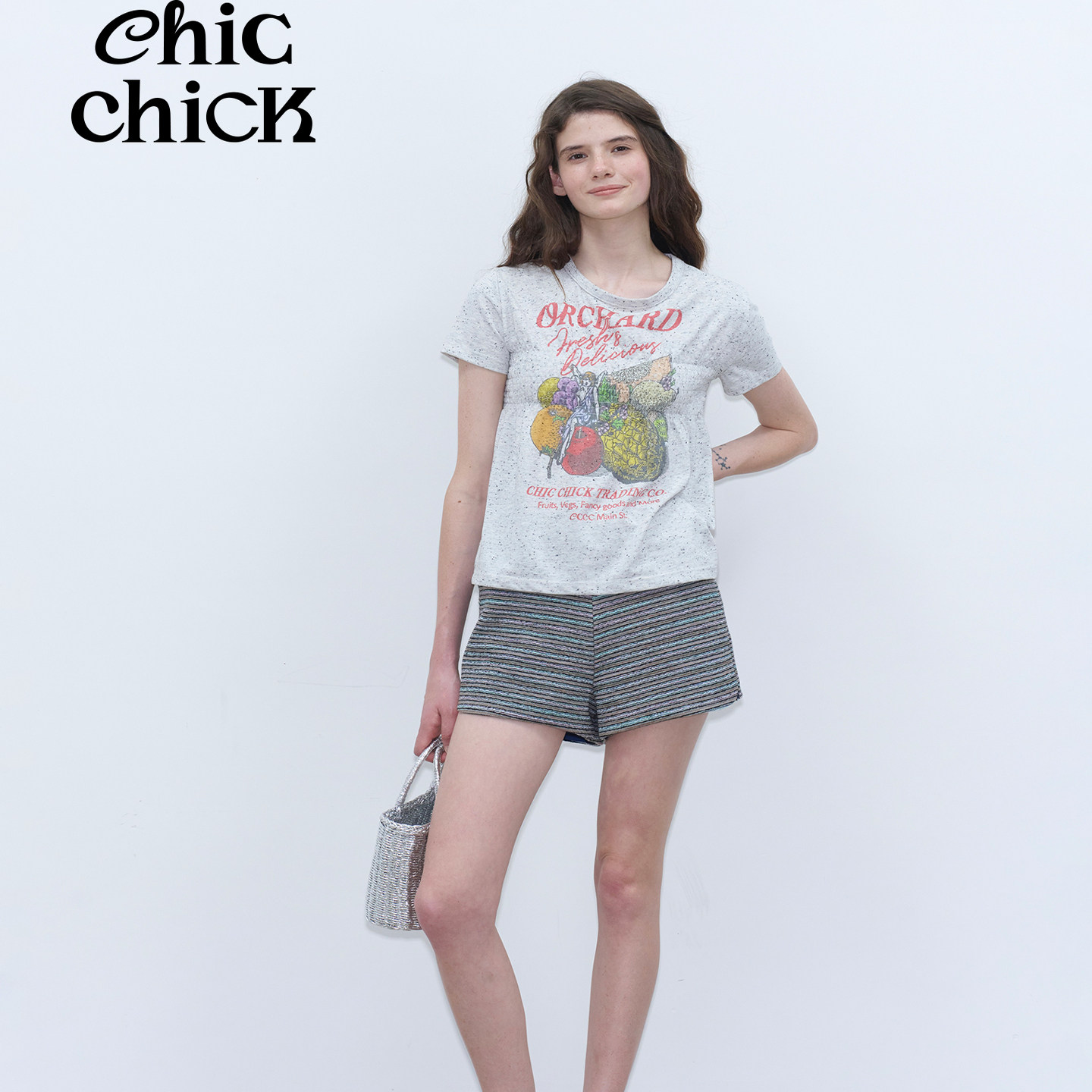 ChicChick时髦小鸡新品法式复古奥利奥色复古水果印花打缆短袖T恤,女装/女士精品,T恤,淘宝优惠券,粉丝福利购,淘宝优惠卷