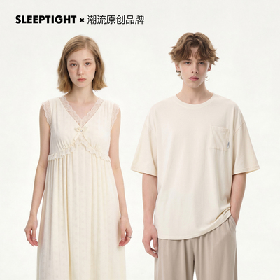 SLEEPTIGHT情侣睡衣带胸垫睡裙女