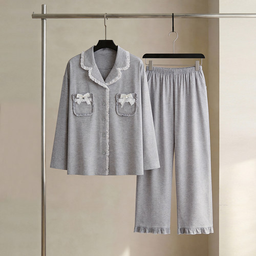 SLEEPTIGHT纯棉灰色睡衣女款套装