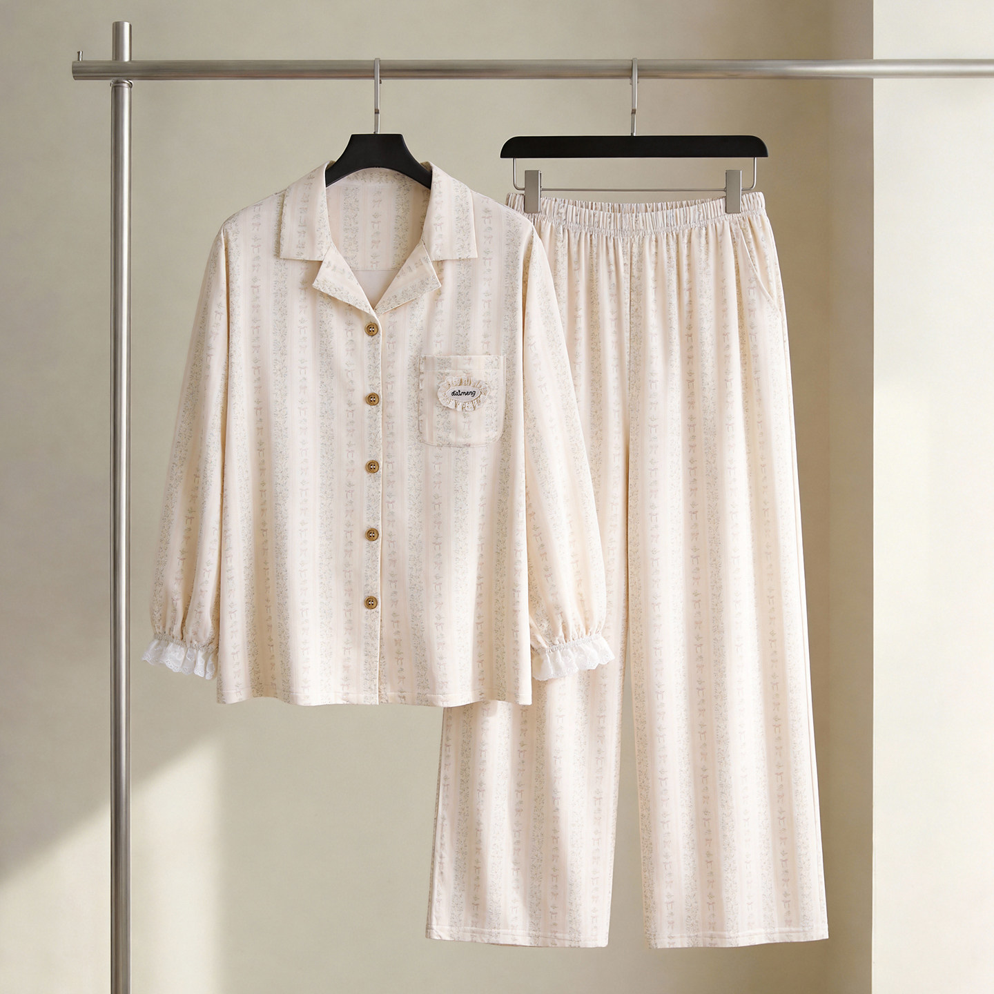 SLEEPTIGHT莫代尔睡衣女款2026新款长袖春夏季碎花成熟气质家居服