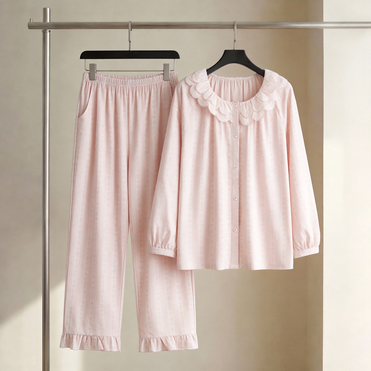 SLEEPTIGHT莫代尔睡衣女款2026新款长袖粉色名媛风高端甜美家居服