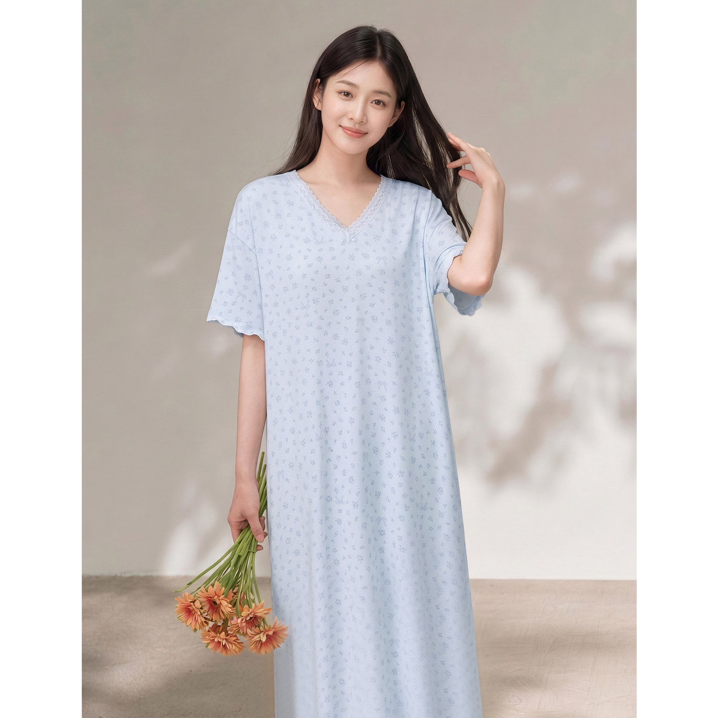 SLEEPTIGHT莫代尔睡裙女大码睡衣