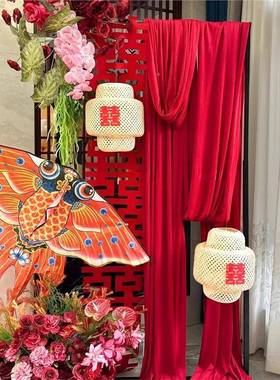 新中婚房布置饰背景迎宾牌婚宴订婚FYO场景式迎宾牌场景布置装TK