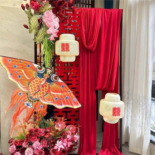 新中婚房布置饰背景迎宾牌婚宴订婚FYO场景式迎宾牌场景布置装TK
