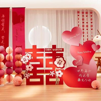 房布置装饰立体爱心kt板制结婚禧娜礼立柱字大定喜客厅场景摆婚件