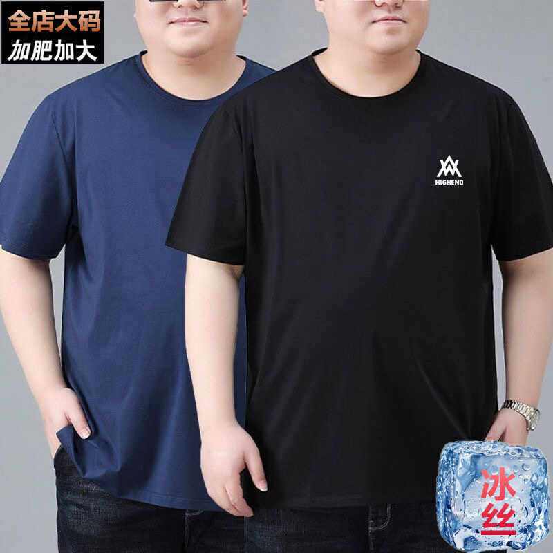新款运动宽松休闲夏季男t恤肥佬