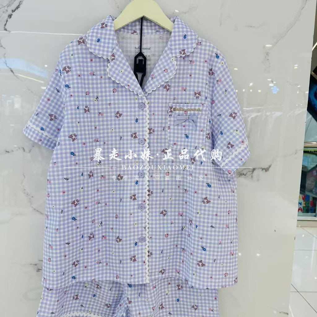 tutuanna小猫满印花边家居服睡衣