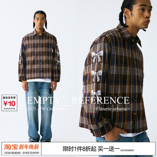 衬衫 口蝴蝶结印花休闲衬衣翻领长袖 REFERENCE色织格纹宽袖 EMPTY