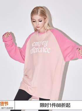 EMPTY REFERENCE 插肩袖拼接男女宽松百搭打底衫长袖T恤