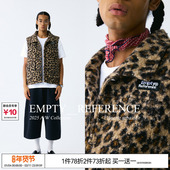 EMPTY REFERENCE 毛圈质感豹纹复古绗棉马甲棉服宽松厚马夹外套