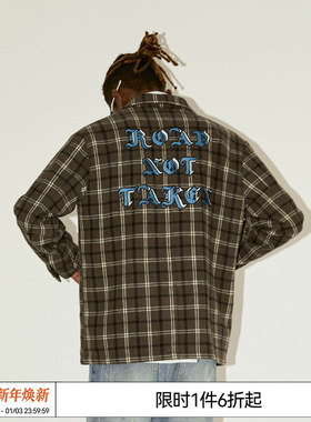 特惠7折 EMPTY REFERENCE 黑色格纹刺绣西装男女休闲复古上衣