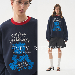 阅读小熊藏青长袖 REFERENCE EMPTY 打底圆领卫衣 chammy专属