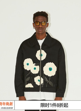 太一 EMPTY REFERENCE原创黑色暗夜花朵男女宽松休闲印花夹克外套