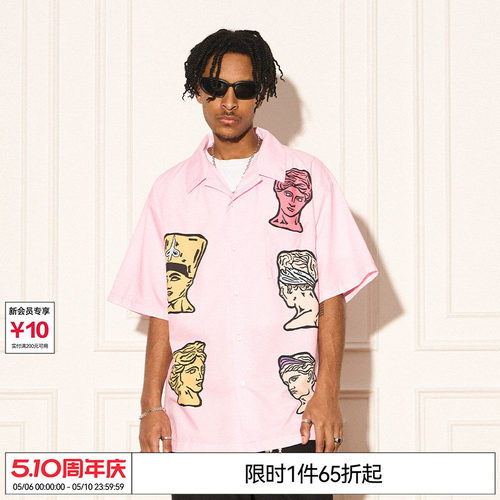 REVERSEIRONY尖领短袖潮衬衫