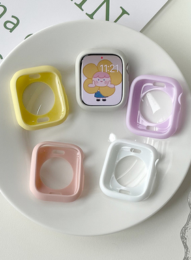 适用苹果手表s11代iwatch糖果半包硅胶保护壳applewatch987se软壳