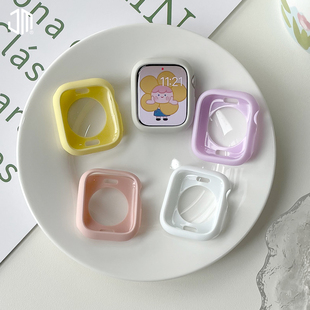 适用苹果手表s11代iwatch糖果半包硅胶保护壳applewatch987se软壳