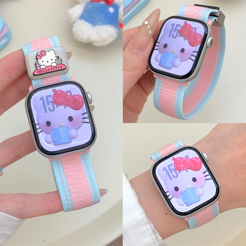 适用iwatch多巴胺KT猫磁吸扣表带
