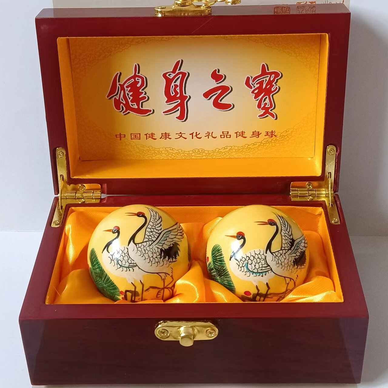 45mm彩绘保定铁球健身球中老年运动保健球手转握按摩球铃音健脑球