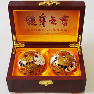 景泰蓝55mm铃音球保定铁球健身球中老年保健球按摩练手掌心球麒麟