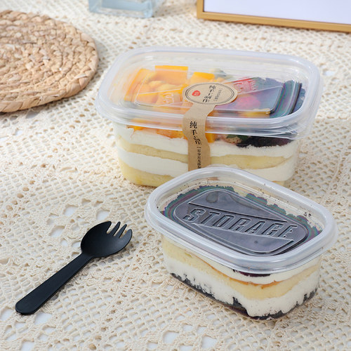 豆乳盒子透明280ml甜品塑料