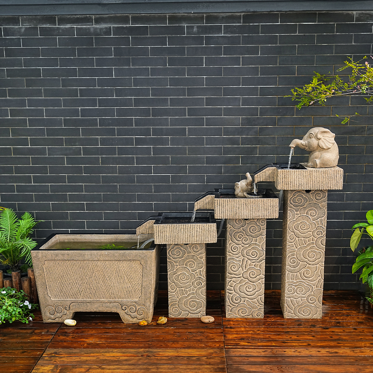 鱼缸大型院子花园户外水景