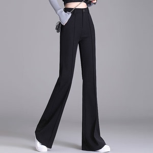 宝藏衣橱加绒微喇裤女2023秋冬新款高腰修身显瘦垂感弹力西装裤女