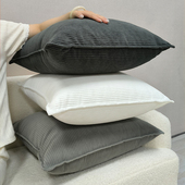 2025新款 沙发抱枕轻奢高级感黑白高颜值靠背枕头方形靠枕套不含芯