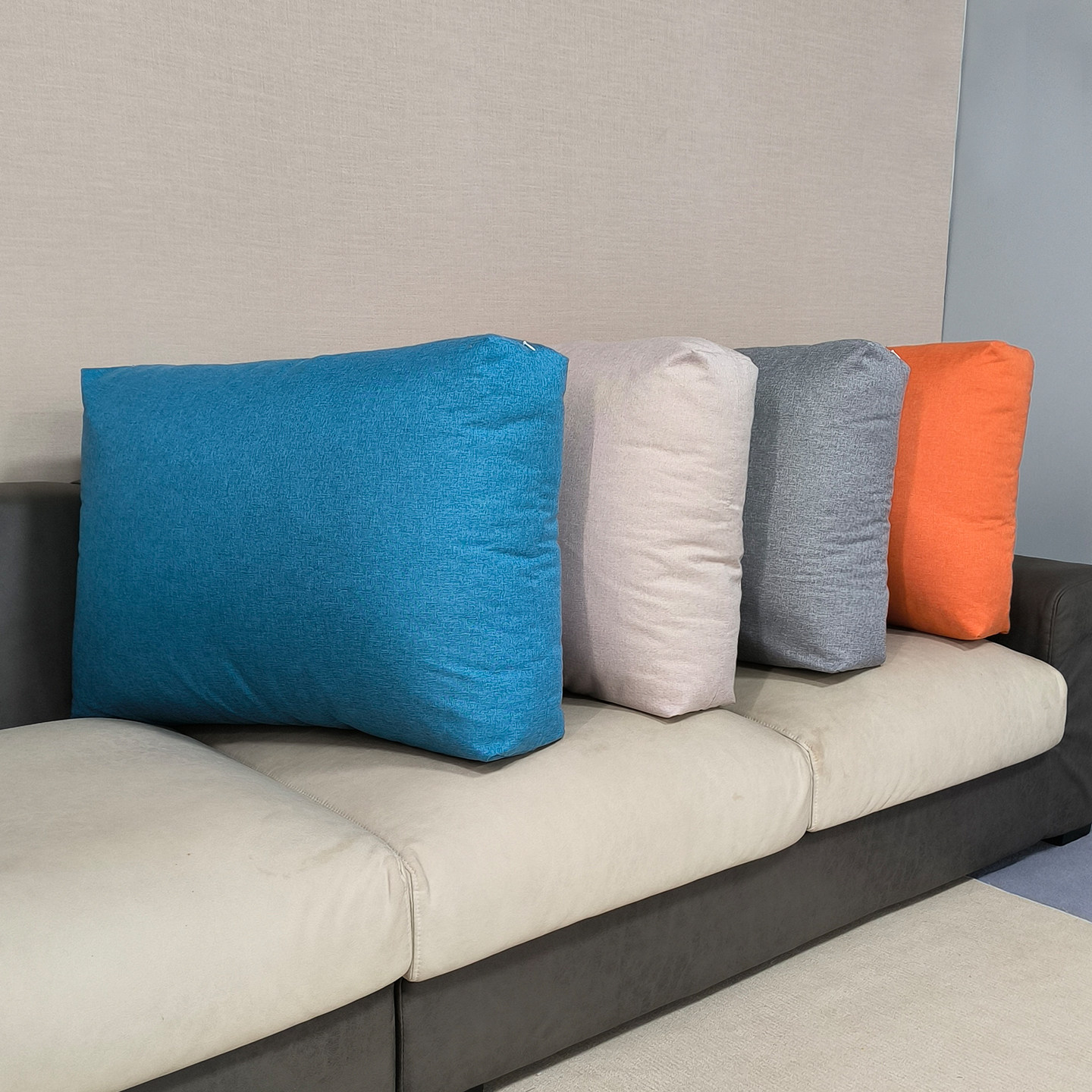 立体亚麻抱枕靠垫沙发客厅多色长方形靠枕抱枕套罩枕头靠枕不含芯