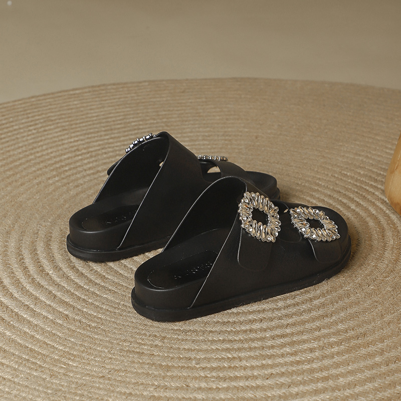 【闪眼水钻】厚底拖鞋