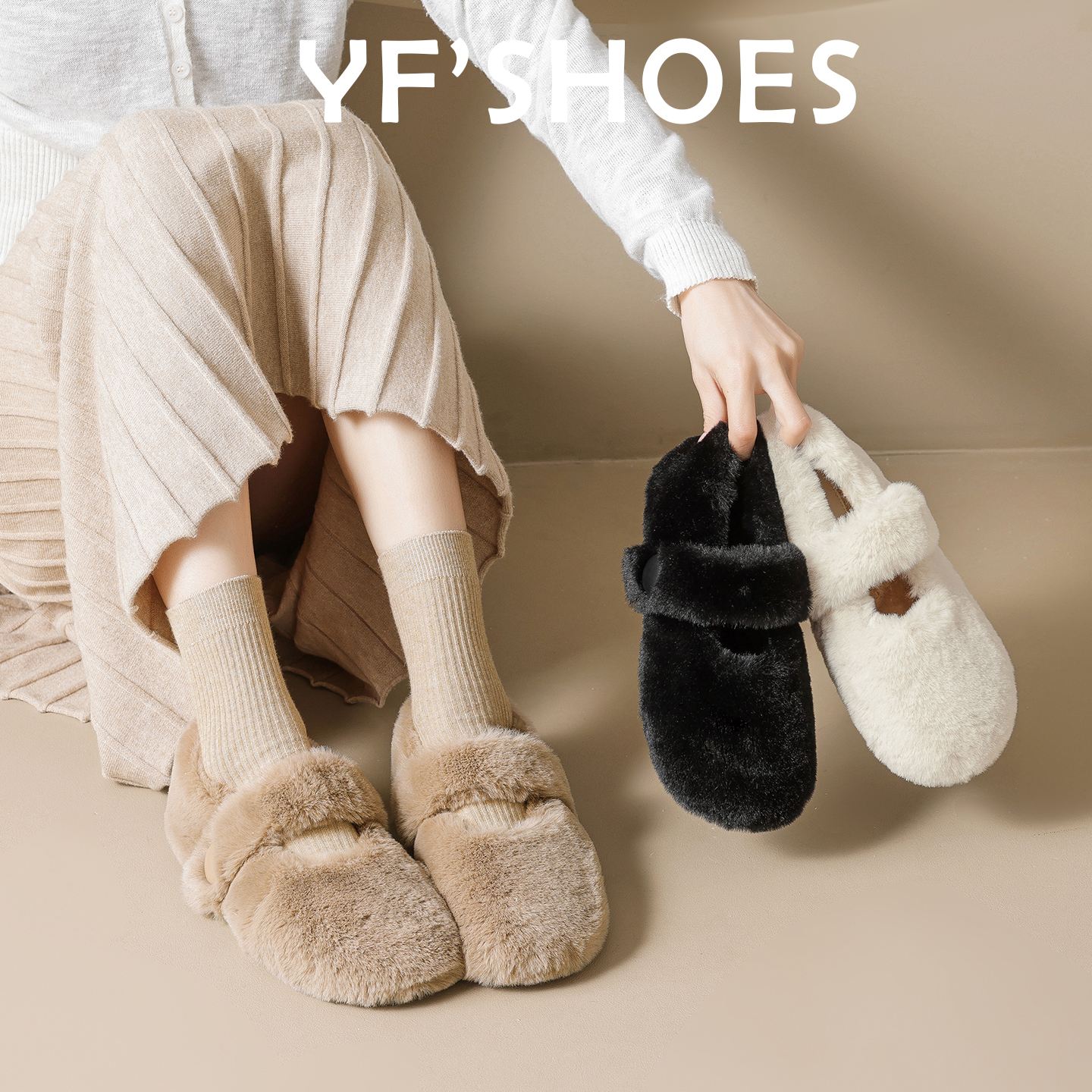 【保暖升级】加绒棉鞋毛毛鞋女冬