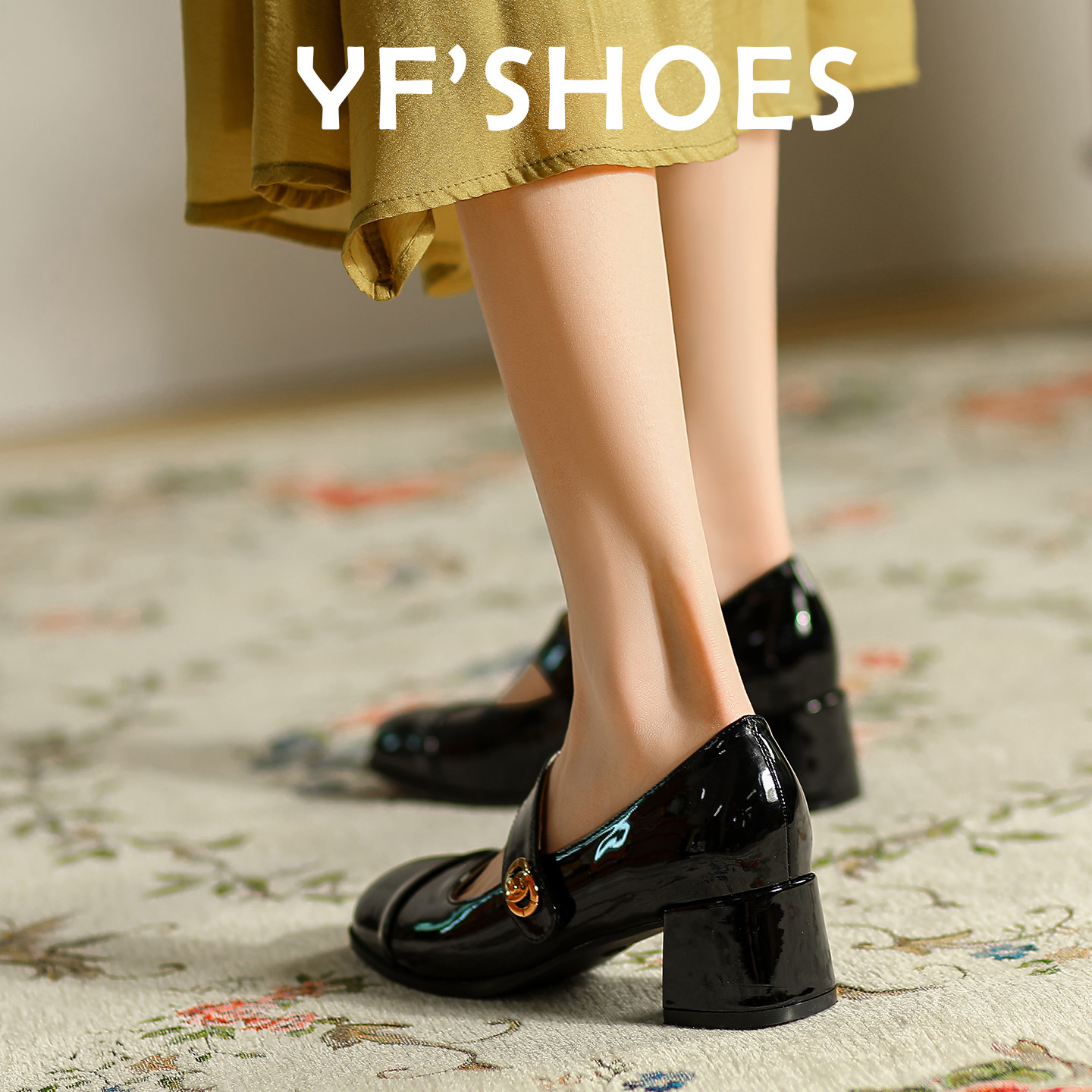 复古法式玛丽珍鞋女2026年一字带千金风高跟鞋小皮鞋方头粗跟单鞋,女鞋,玛丽珍鞋,淘宝优惠券,粉丝福利购,淘宝优惠卷