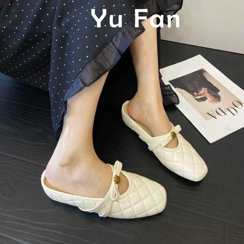 一脚蹬包头半拖鞋女夏内增高凉拖