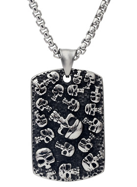 欧美ins复古朋克骷髅头男士个性项链潮流潮男304钛钢配饰厂家