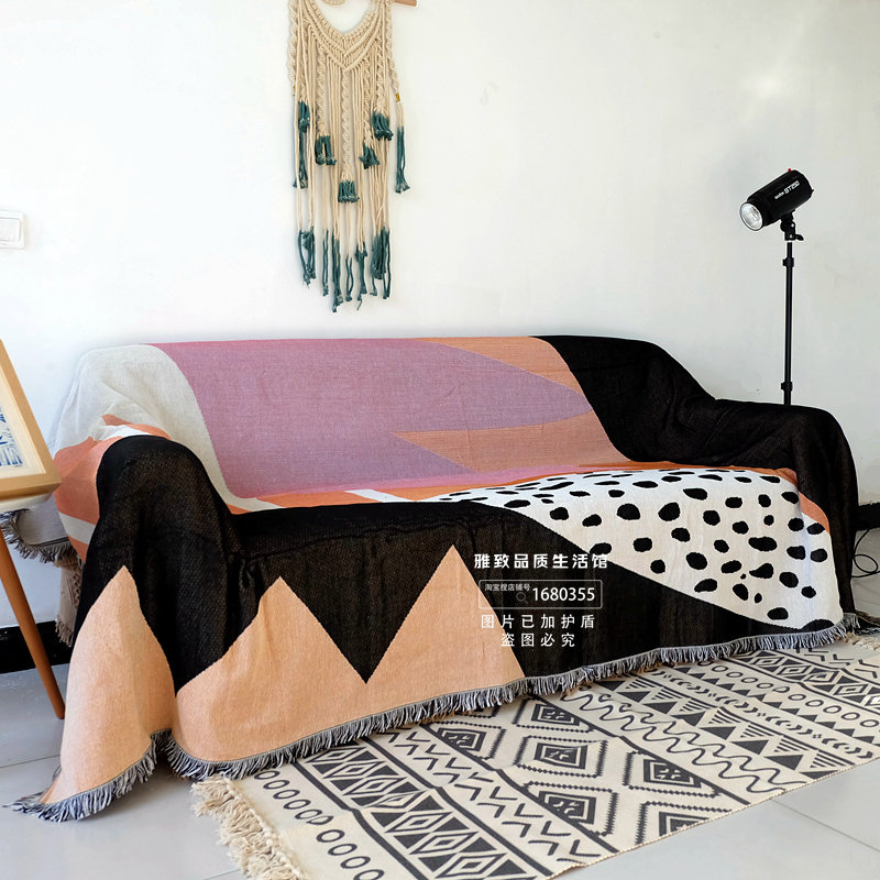 북유럽 인 간단한 봄 여름 통기성 소파 커버 다목적 모직 미끄럼 방지 커버 천으로 짠 술실 담요 식탁보