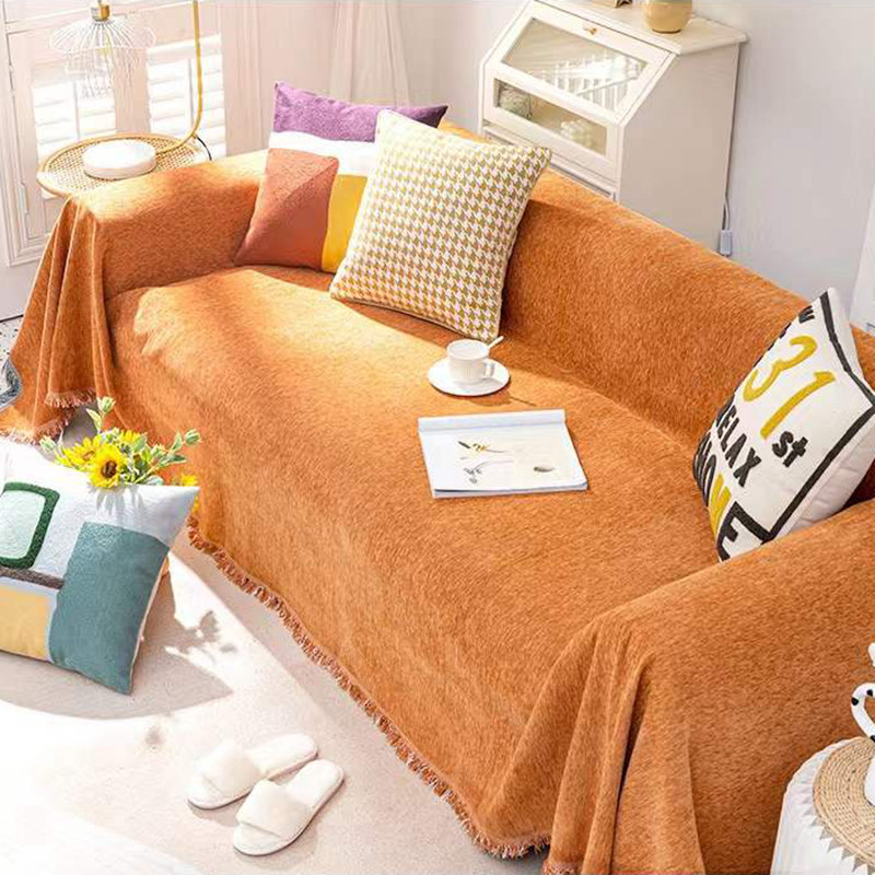 북유럽 단순 일반 셔닐 실 모조 고양이 스크래치 모든 항목을 포함하는 확장 소파 커버 방진 커버 침대 끝 장식 담요