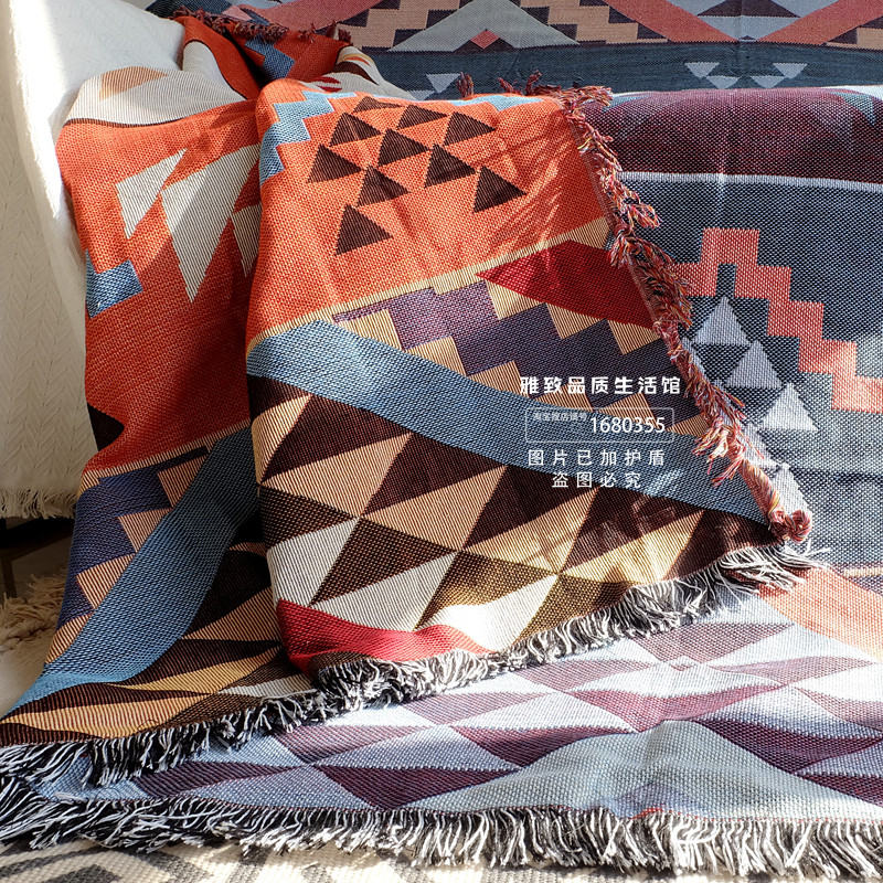 북유럽 보헤미안 면화 나병 모로코 짠 술 양면 두꺼운 미끄럼 방지 소파 커버 다목적 커버 천