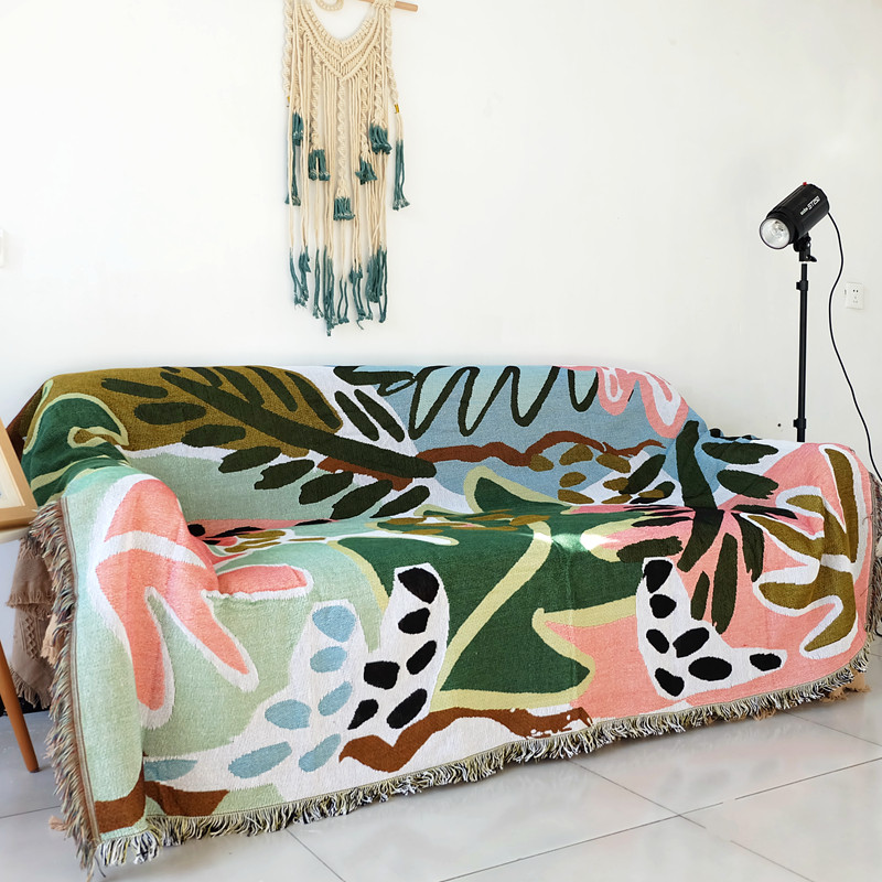 북유럽 인 간단한 봄 여름 통기성 소파 커버 다목적 모직 미끄럼 방지 커버 천으로 짠 술실 담요 식탁보