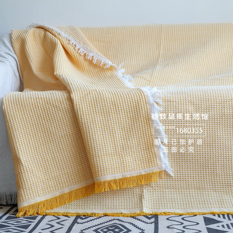 북유럽 인 일본 와플 모든 항목을 포함하는 소파 쿠션 고양이 스크래치 커버 침대 커버 술 실 담요 침대 끝 담요