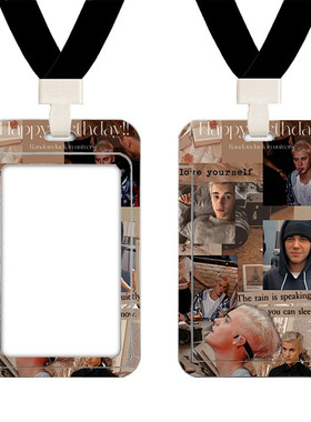 贾斯汀justinbieber比伯周边学生校园公交卡套带挂绳饭卡水卡校牌