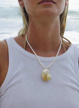 WEARRING夸张海螺珍珠锁骨链