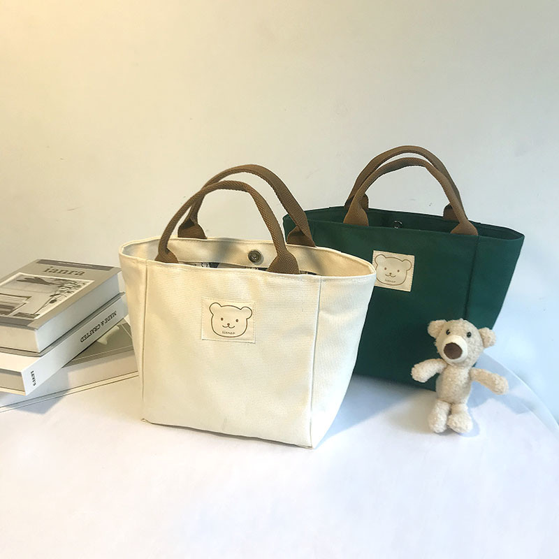 托特包简约纯色大容量日系帆布包