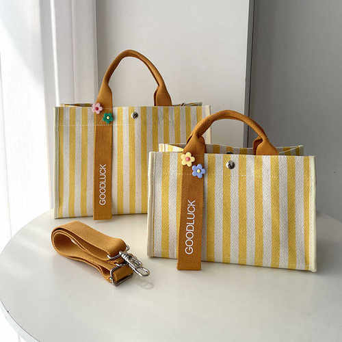 日系条纹百搭两用托特包