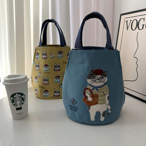 kusuguru露西小姐刺绣猫咪手拎包