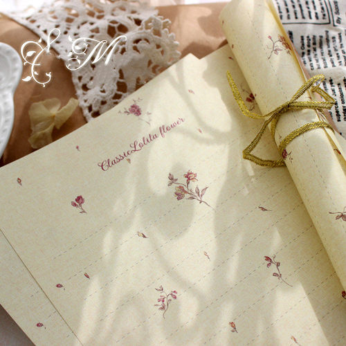 复古小清新信纸高级感碎花带信封